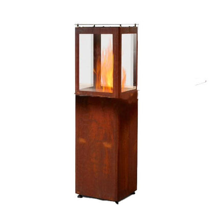 Qube Corten Steel Pellet Patio Heater - Nuovo Luxury - Pellet Heater