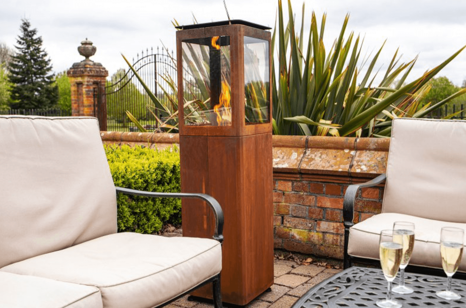 Qube Corten Steel Pellet Patio Heater - Nuovo Luxury - Pellet Heater