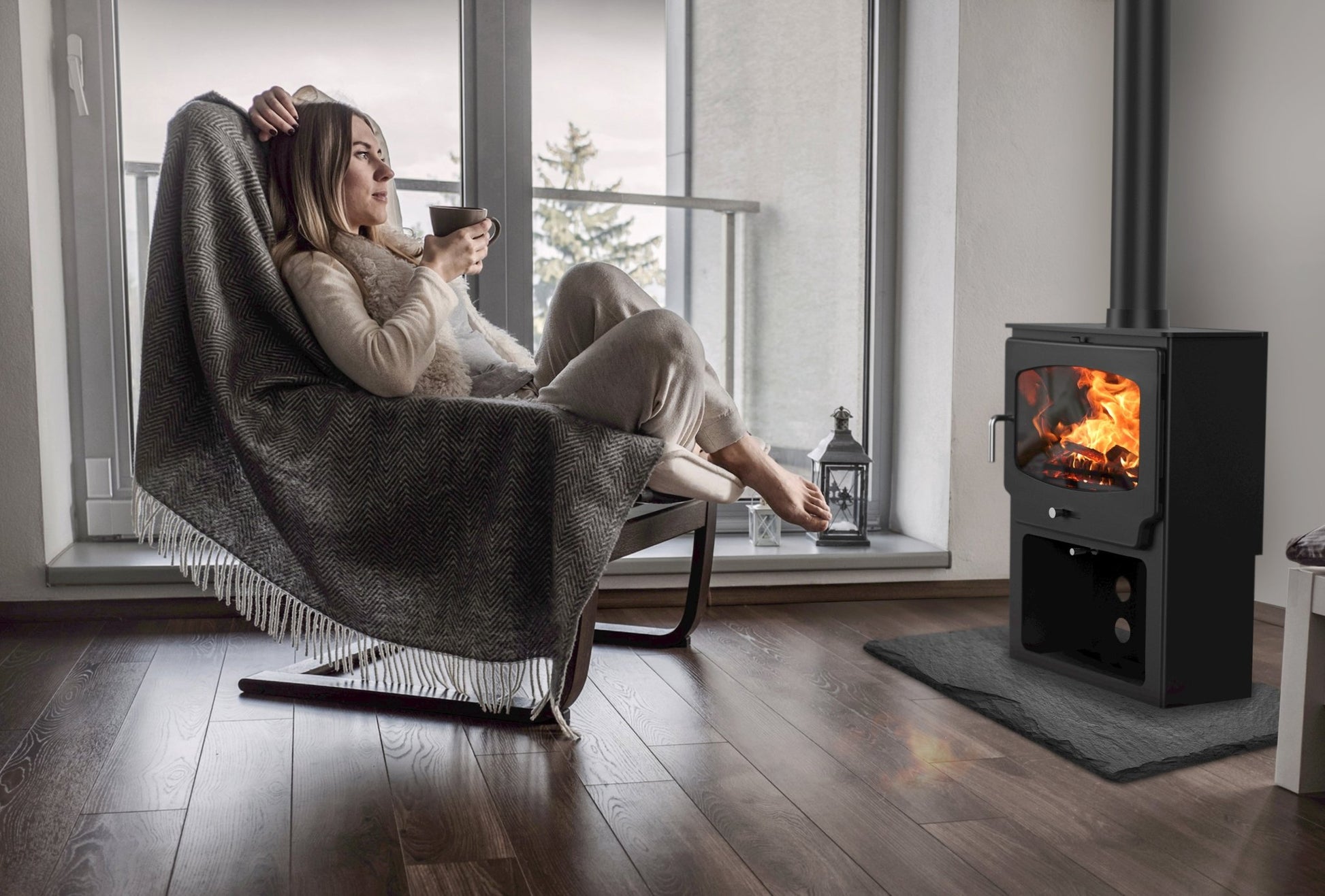Saltfire ST - X Wide Tall Wood Burning Stove - Nuovo Luxury - Wood Stoves